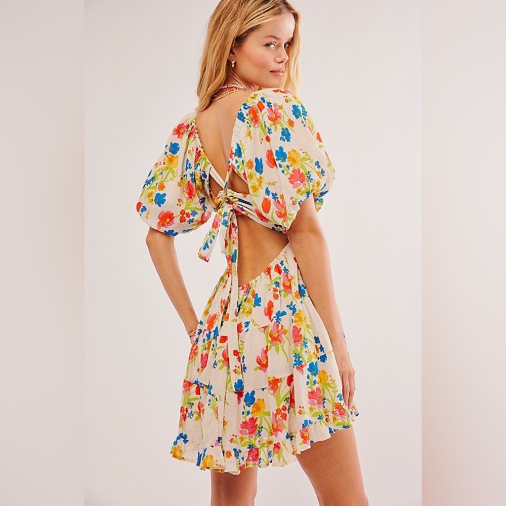 Free People Perfect Day Printed Floral Mini Dress